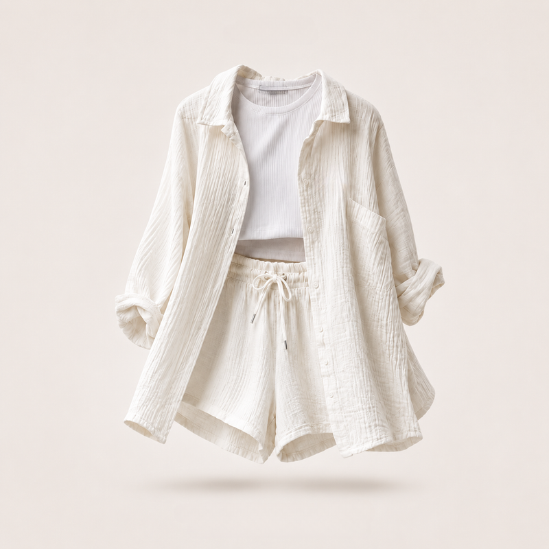 Conjunto coordinado arrugado Santorini