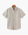 Camisa costera de lino de manga corta