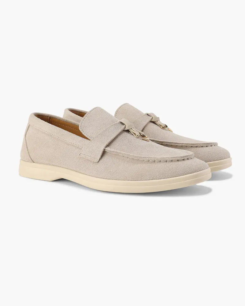 Vernier Suede Loafers — Ivory