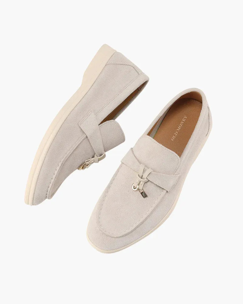 Vernier Suede Loafers — Ivory