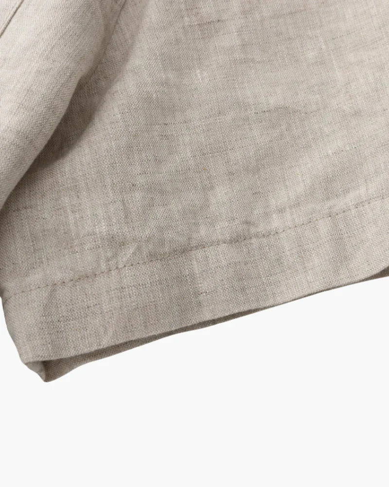 Camisa costera de lino de manga corta