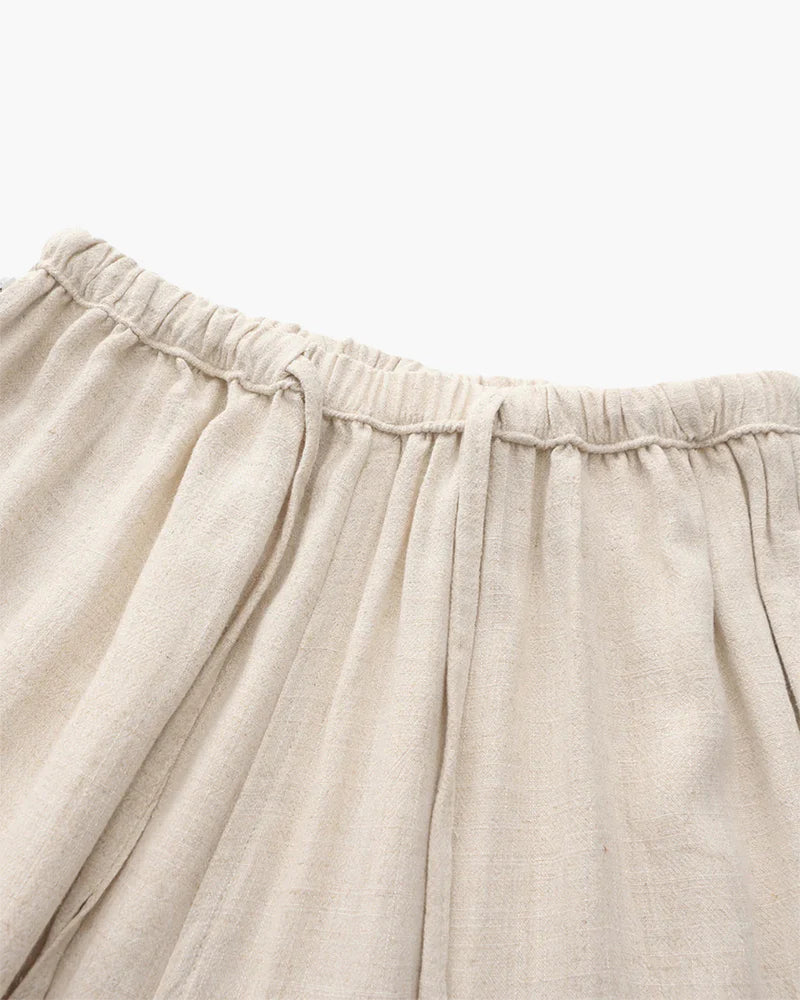 Pantalones de lino holgados con cordón