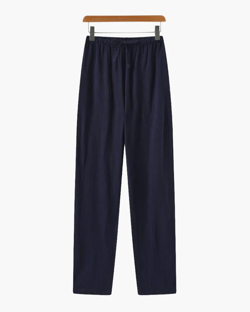 Pantalones de lino holgados con cordón