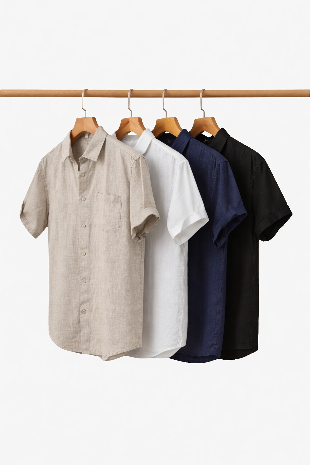 Camisa costera de lino de manga corta