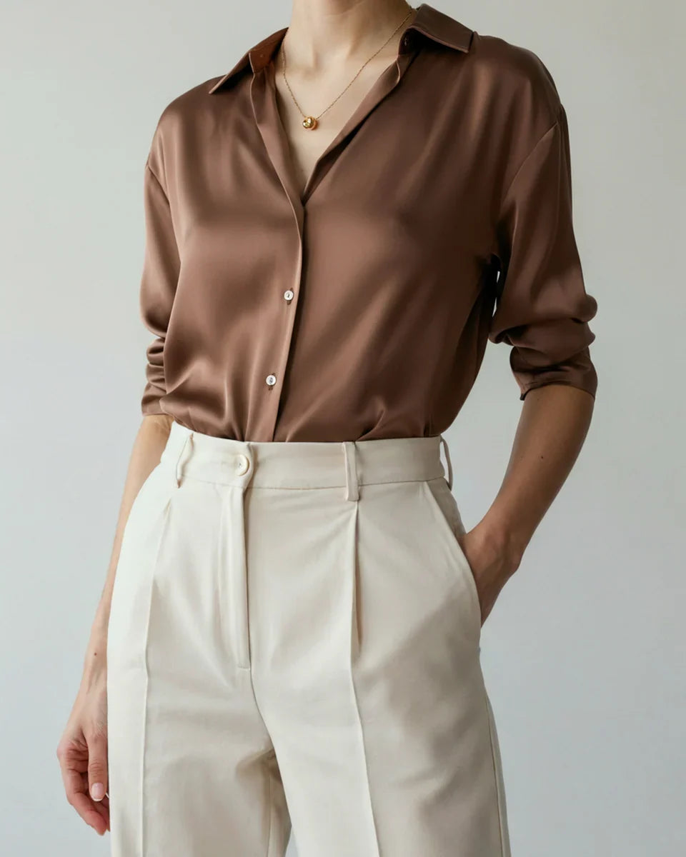 Blusa de satén Éclat Vernier
