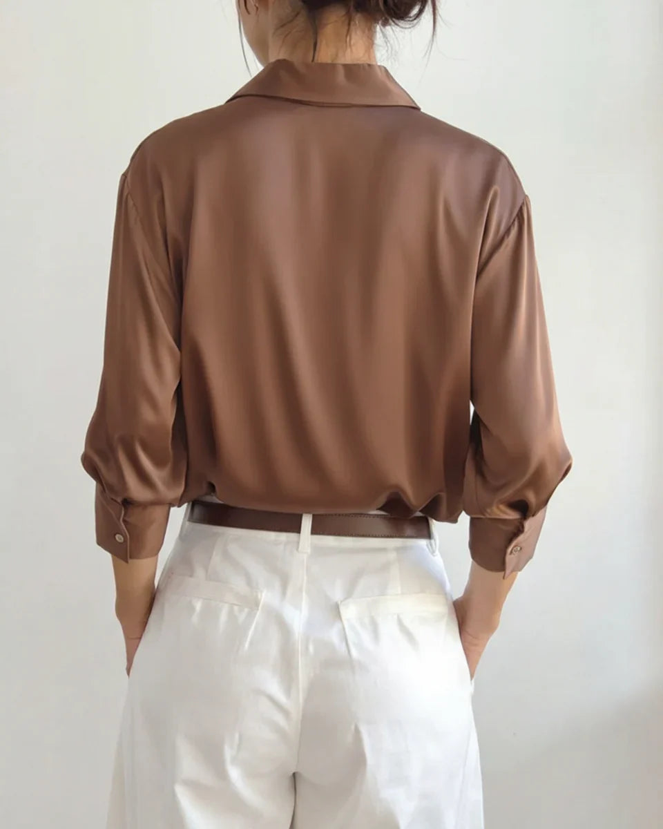 Blusa de satén Éclat Vernier