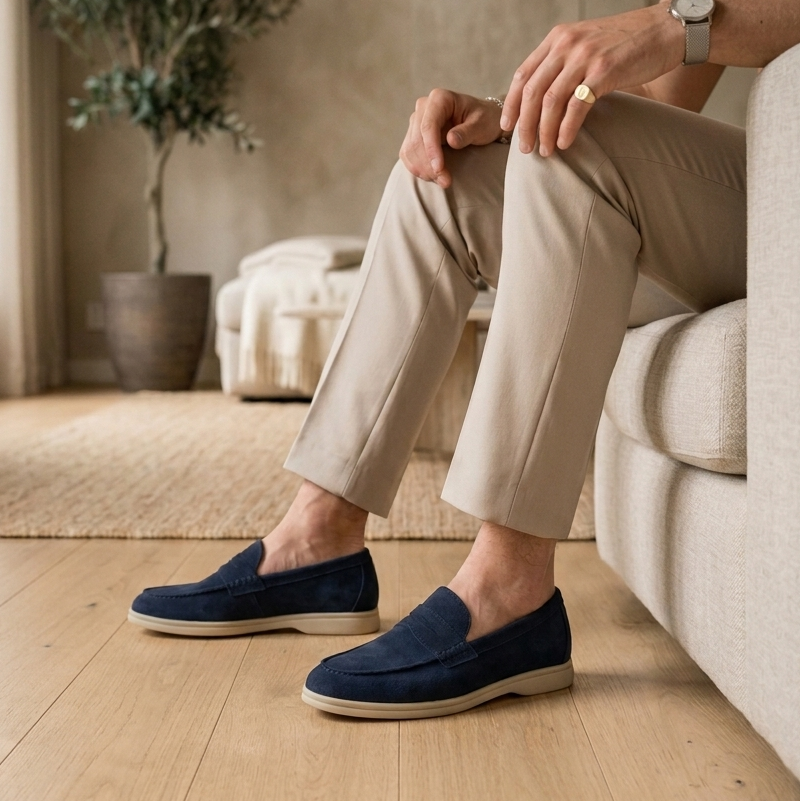 Vernier Signature Suede Loafers