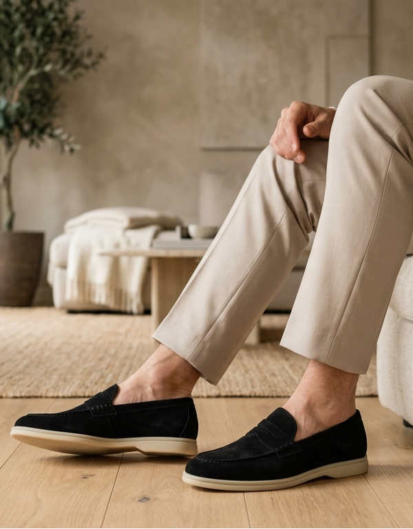 Vernier Signature Suede Loafers